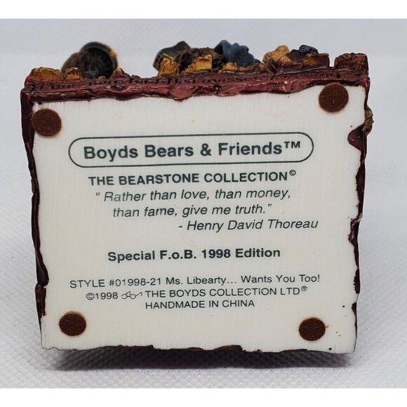 Boyds Bears & Friends The Bearstone Collection – Ms. Liberty Figurine - Picture 9 of 12